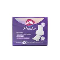 Absorvente Mili Mulher Noturno Ultra c/ abas - 32 unidades
