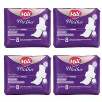 Absorvente Mili Mulher Noturno Ultra com Abas - 4 Pacotes com 8 Unidades (32 Absorventes) - Fluxo Super Intenso Absorvente Mili Mulher Noturno Ultra com Abas - 4 Pacotes com 8 Unidades (32 Absorventes) - Fluxo Super Intenso