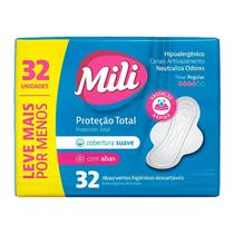 Absorvente Mili Proteção Total Suave com Abas 32 Unidades Absorvente Mili Proteção Total Suave com Abas 32 Unidades