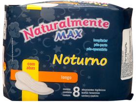 Absorvente Naturalmente Max Noturno Longo com Abas 8 Unidades