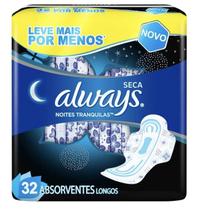 Absorvente Noturno Com Abas Always Noites Tranquilas 32 Unidades