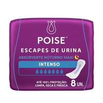 Absorvente Noturno Escapes de Urina Intenso Protetor Maxxi Com Abas Poise 8 Unidades