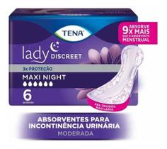 Absorvente Noturno Tena Lady Discreet Maxi Night C/6 Noturno