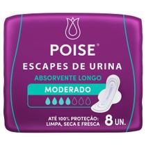 Absorvente para Escapes de Urina Poise Longo com Abas 8 Unidades