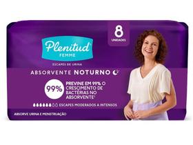 Absorvente para Incontinência Urinária Nortuno - Plenitud Femme sem Abas 8 Unidades