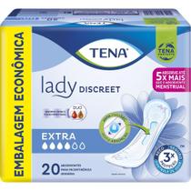 Absorvente para Incontinência Urinária Tena Lady Discreet Extra Feminino Sem Abas 20 Unidades