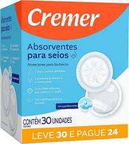 Absorvente para Seios Cremer - 30 Unidades