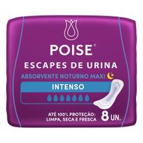 Absorvente Poise Escapes De Urina Noturno Maxi Intenso Com 8 Unidades