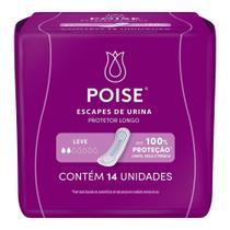 Absorvente Poise Protetor Diário sem Abas para Escape de Urina - Embalagem com 14 Unidades