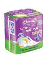 Absorvente protecao natural c/abas fluxo normal 8 un charms