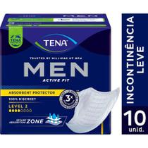 Absorvente Protetor Masculino para Incontinência Urinária Tena Men Active Fit Leve 10 unidades