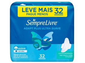 Absorvente Sempre Livre Adapt Plus - com Abas 32 Unidades Absorvente Sempre Livre Adapt Plus - com Abas 32 Unidades