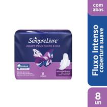 Absorvente Sempre Livre Adapt Plus Dia E Noite Cobertura Suave Com Abas 8un