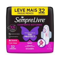 Absorvente Sempre Livre Adapt Plus Noite e Dia Cobertura Seca com Abas 32 Unidades