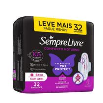 Absorvente Sempre Livre Adapt Plus Noite e Dia Suave com Abas 32 Unidades