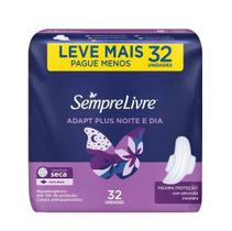Absorvente Sempre Livre Adapt Plus Seca c/Abas 32 Unidades Absorvente Sempre Livre Adapt Plus Seca c/Abas 32 Unidades
