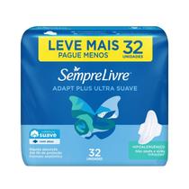 Absorvente Sempre Livre Adapt Plus Suave com Abas 32 Unidades Leve Mais Pague Menos
