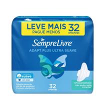 Absorvente Sempre Livre Adapt Plus Suave Com Abas Leve Mais Pague Menos 32 Unidades