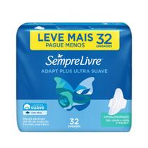 Absorvente Sempre Livre Adapt Plus Suave Com Abas Leve Mais Pague Menos 32un