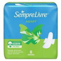 Absorvente Sempre Livre Adapt Suave com Abas - Embalagem com 8 Unidades