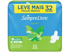 Absorvente Sempre Livre Adapt Suave Médio - com Abas 32 Unidades Absorvente Sempre Livre Adapt Suave Médio - com Abas 32 Unidades