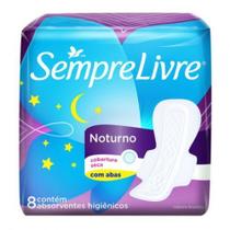Absorvente sempre livre noturno cobertura seca com abas com 8 unidades - JOHNSON & JOHNSON Absorvente sempre livre noturno cobertura seca com abas com 8 unidades - JOHNSON & JOHNSON