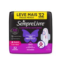 Absorvente Sempre Livre Noturno Max Suave Leve 32 Pague 24