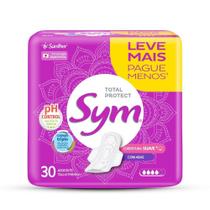 Absorvente Sym Cobertura Suave com Abas - Embalagem com 30 Unidades