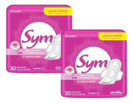 Absorvente Sym Com Abas Regular Cobertura Suave 2pcts 60unds