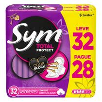 Absorvente Sym com Abas Total Protect Suave Odor Block Leve 32 Pague 28 com 32 Unidades