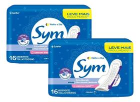 Absorvente Sym Dia E Noite Fluxo Intenso Abas 2pct 32unid Absorvente Sym Dia E Noite Fluxo Intenso Abas 2pct 32unid