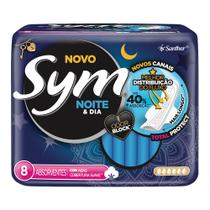 Absorvente Sym Noite & Dia Cobertura Suave com Abas 8 Unidades