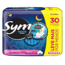 Absorvente Sym Noite e Dia Cobertura Suave com Abas - Embalagem com 30 Unidades Absorvente Sym Noite e Dia Cobertura Suave com Abas - Embalagem com 30 Unidades