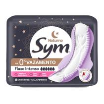 Absorvente Sym Noturno Fluxo Intenso Extra Suave Com Abas 8 Unidades