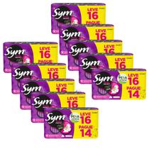 Absorvente Sym Suave Total Protect Com Abas 10 Pacotes x 16 Unidades Kit 160 Absorventes Odor Black Neutralizar Odores