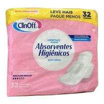 Absorventes Higiênicos Cobertura Suave Com Abas 32 Unidades ClinOff