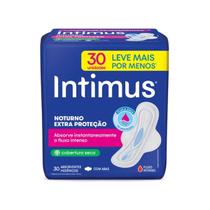 Absorventes Noturno Extra Proteção Cobertura Seca Fluxo Intenso 30 Unidades Intimus - Intimus