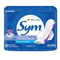 Absovernte Sym Noite e Dia Cobertura Seca Extra Absorção Fluxo Intenso/Moderado com Abas 8 Unidades Absovernte Sym Noite e Dia Cobertura Seca Extra Absorção Fluxo Intenso/Moderado com Abas 8 Unidades