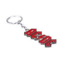 AC DC Logo Pingente Colar Chaveiro Rock Band Mulheres Homens Punk Jóias Para Fãs Presente