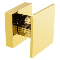 Acabamento Cogumelo p Registro Base Deca Quadrado Dourado Até 1 pol Pressão Gaveta Geral Metal PMX