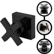 Acabamento Cruzeta Quadrado All Black Para Registro de Pressao Chuveiro Padrão Deca Docol ABS Crie & Construa