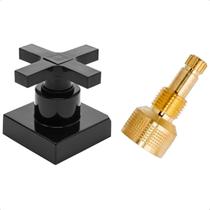 Acabamento de Registro 1/2 3/4 e 1 Polegada Cruzeta Cruz Preto Black Pressão Gaveta Padrão Fabrimar