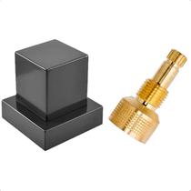 Acabamento de Registro 1/2 3/4 e 1 Polegada Quadrado Preto Black Pressão Gaveta Padrão Fabrimar