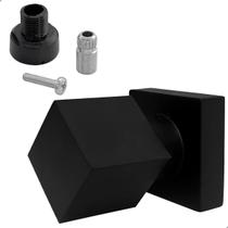 Acabamento de Registro em Metal Quadrado Preto Fosco Padrão Deca e Docol 16 e 20 estrias Para Chuveiro Volante Manopla Gaveta Ou Pressão