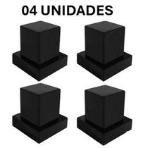 Acabamento De Registro Padrão Deca Kit Com 04 Unidades, Acabamento Quadra Preto Fosoc em Abs
