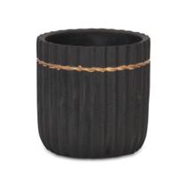 Acabamento em cerâmica estriada em ouro preto Planter Cheung's Aurina de 14 cm Acabamento em cerâmica estriada em ouro preto Planter Cheung's Aurina de 14 cm