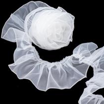 Acabamento em fita decorativa ANCIRS Organza Lace 3 jardas branca Acabamento em fita decorativa ANCIRS Organza Lace 3 jardas branca