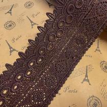 Acabamento em renda Little Lane Europe Rome, bordado 8 cm, marrom Acabamento em renda Little Lane Europe Rome, bordado 8 cm, marrom