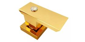 Acabamento Gold Brilhante Alavanca Quadrada Registro Deca - Super Luxo