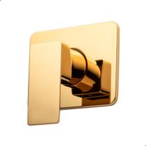 Acabamento Monocomando Padrão Deca Quadrado Todo Metal Chuveiro Dourado Gold